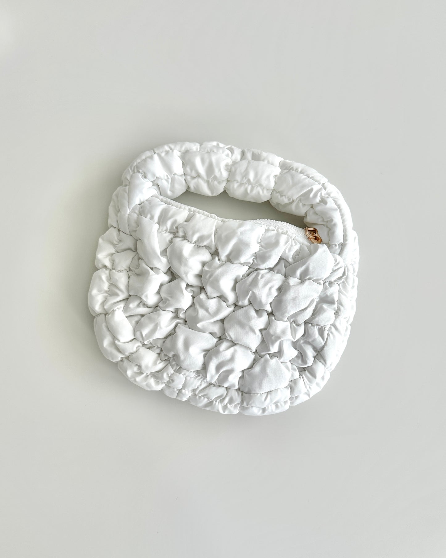 White mini puff bag