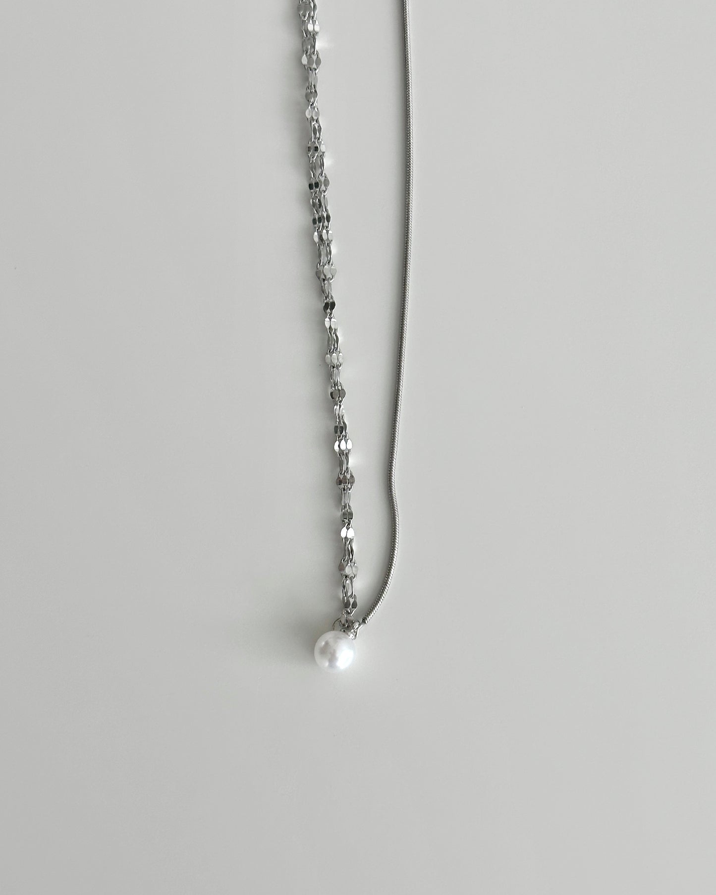 Pearl half chain necklace