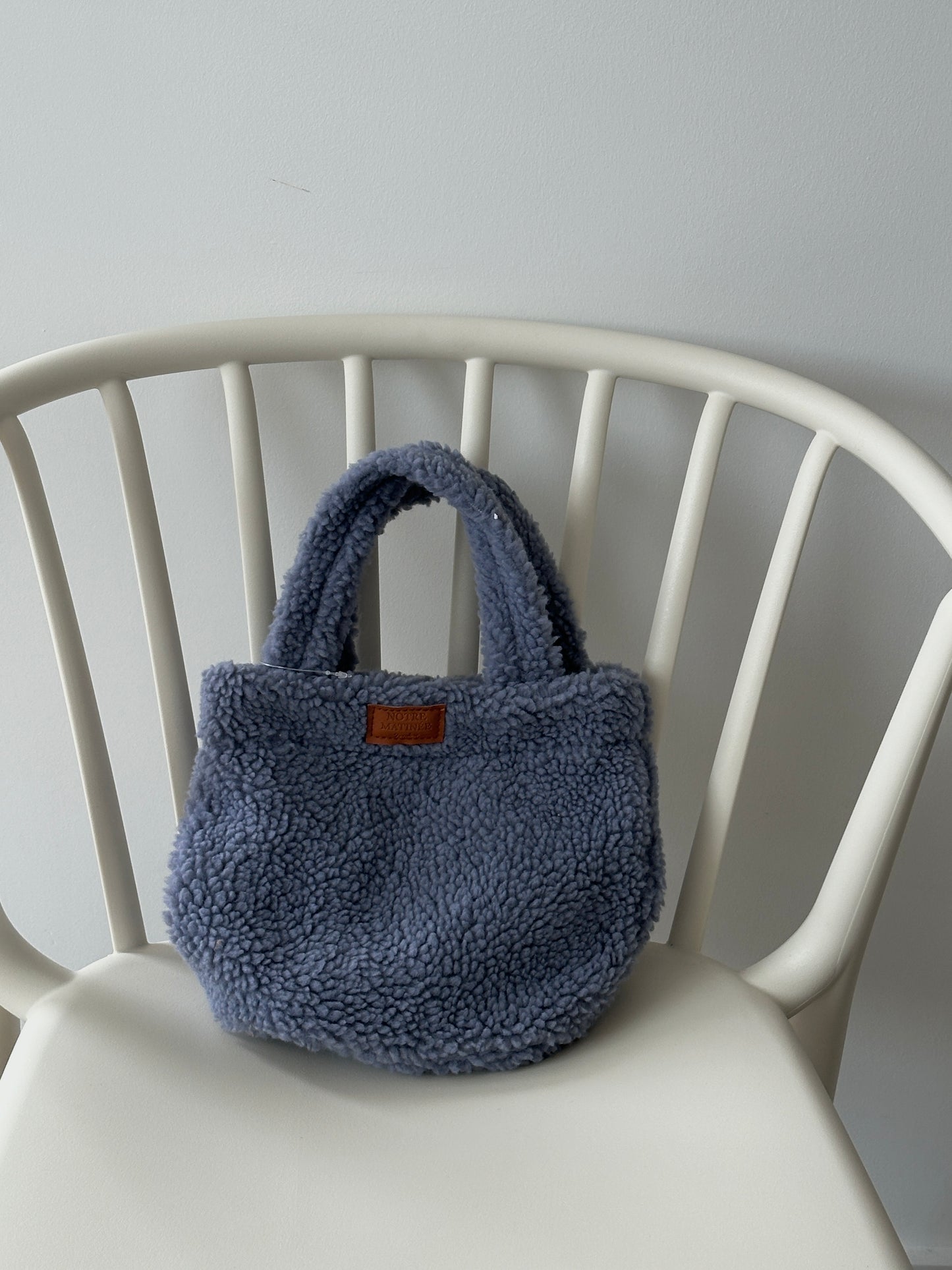 Blue fleece mini tote