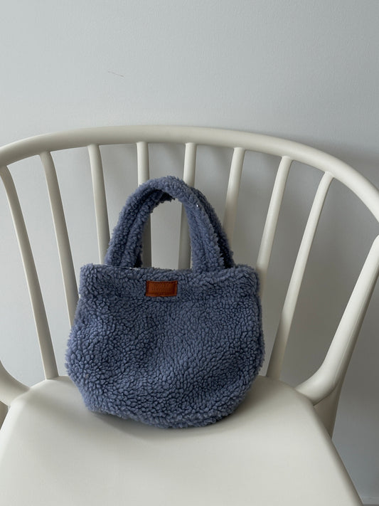 Blue fleece mini tote