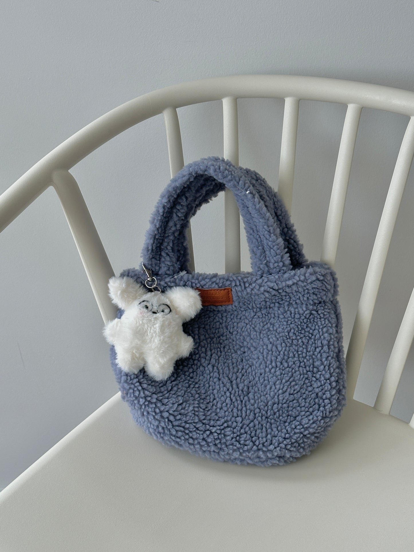 Blue fleece mini tote