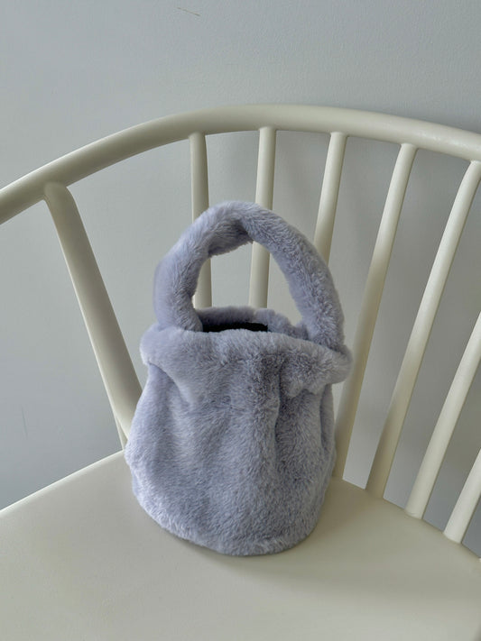 Plush mini bucket bag