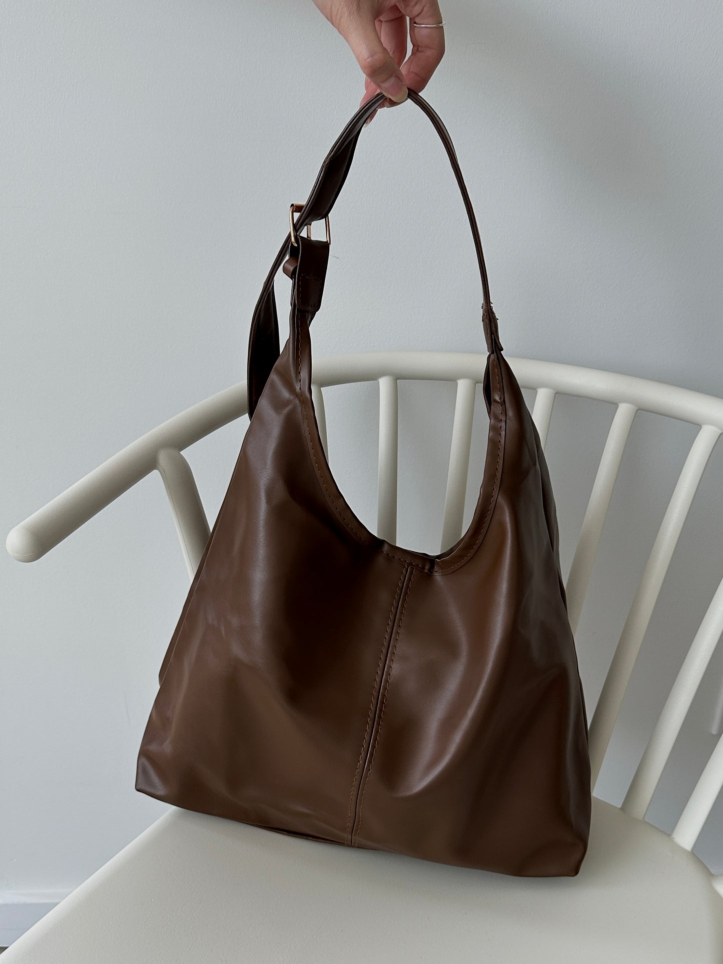 Faux leather tote