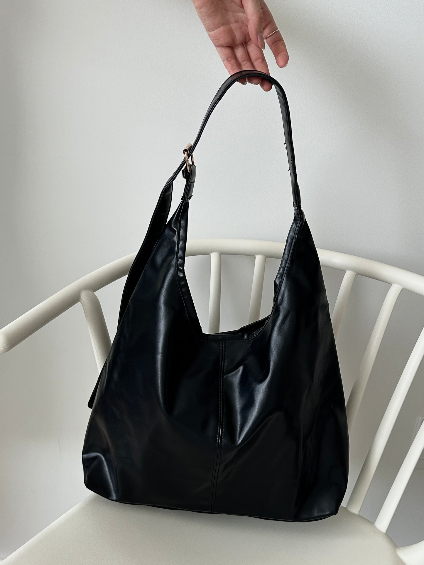 Faux leather tote