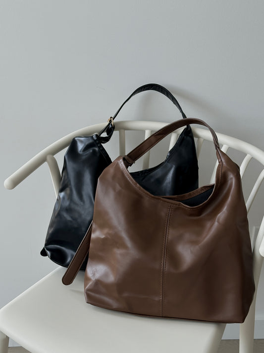 Faux leather tote