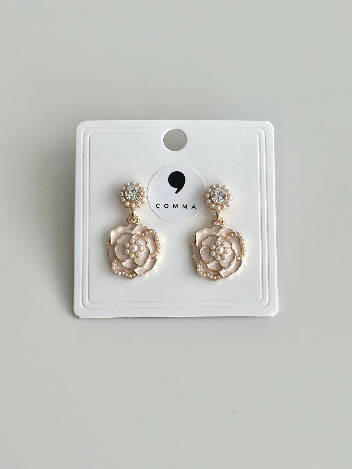 White flower earrings