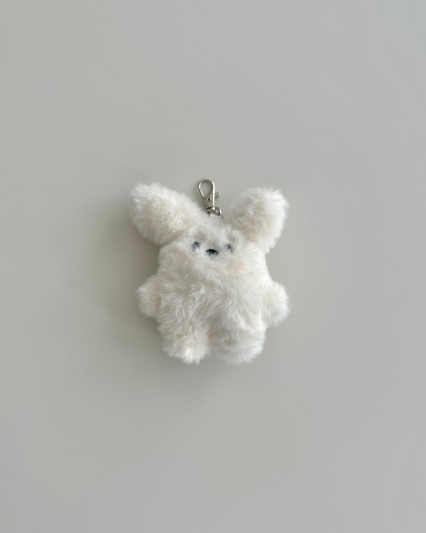 Fluffy white bear keyrings